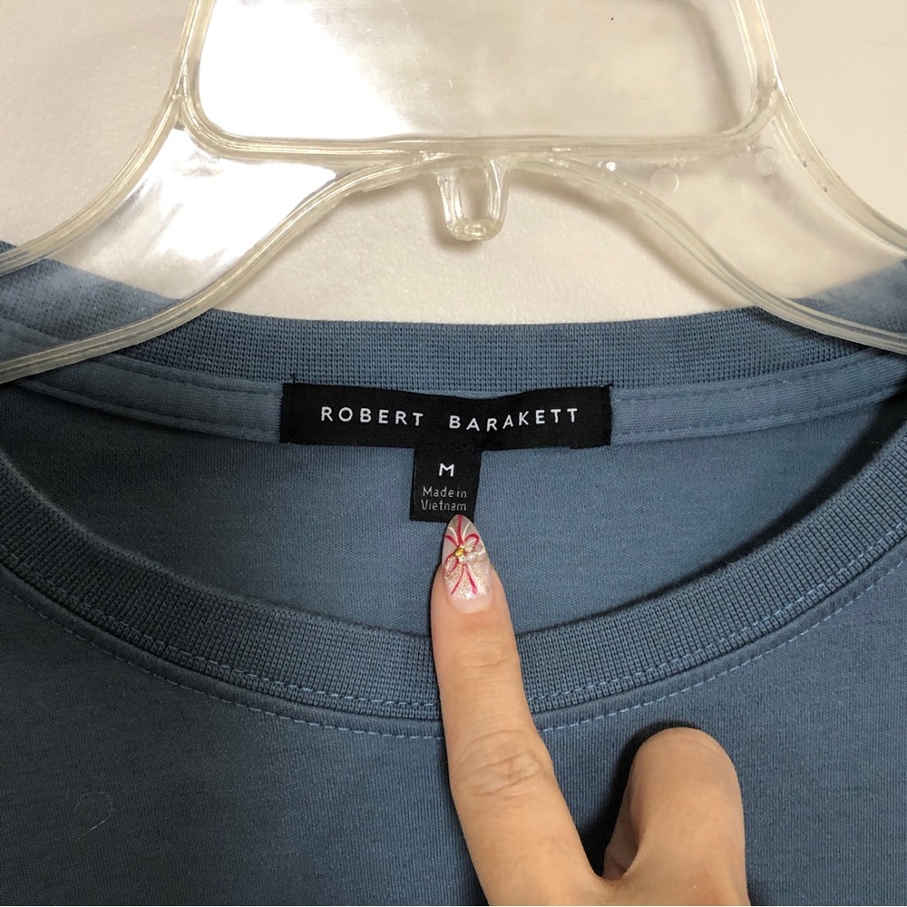 Robert Barakett Men's Crewneck T-Shirt in Ocean View Blue - Picture 5 of 7